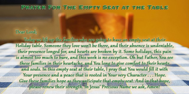 pp 118 prayer for empty seat